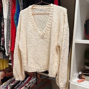 Alternative Apparel Cream V-Neck Sweater